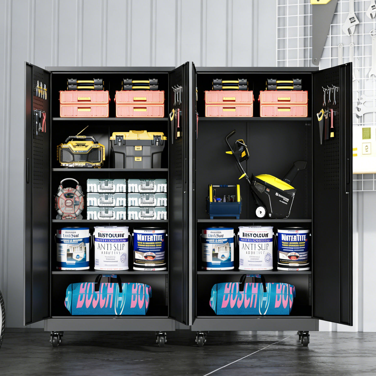 KAER 71"H 5-Tier Metal Garage Storage With 2 Wheels