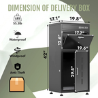42''H Anti-Theft Large Package Delivery Box - Sapital