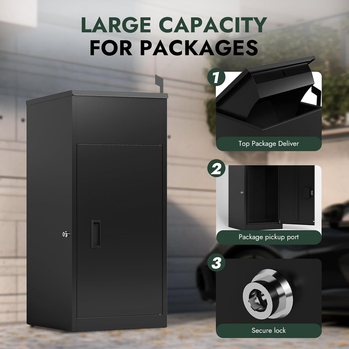 44.5"H Metal Package Delivery Box - Sapital