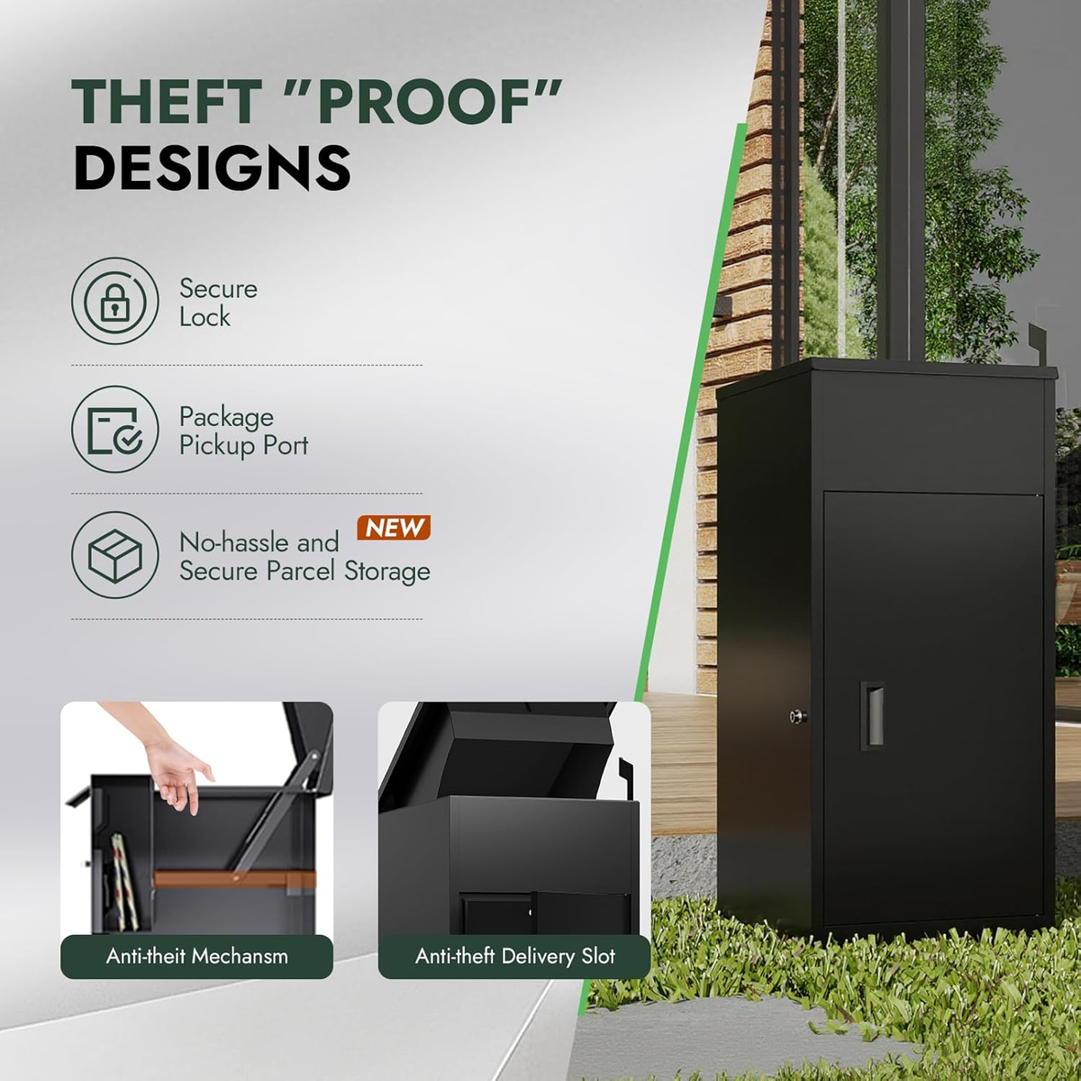 44.5"H Metal Package Delivery Box - Sapital