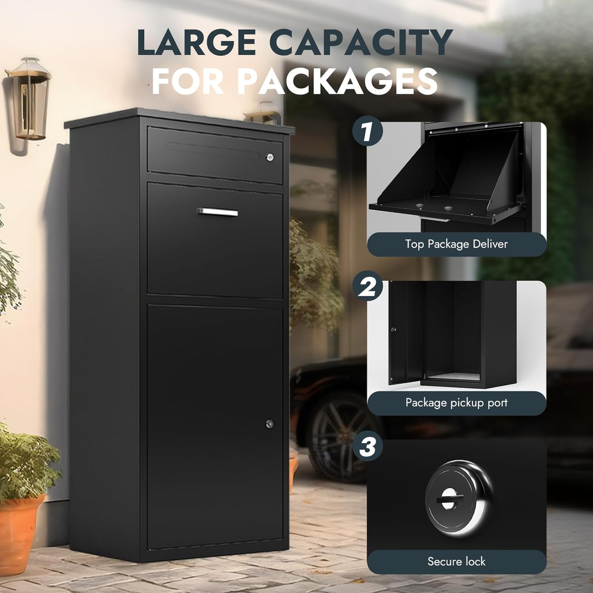 44.5"H Metal Package Delivery Box - Sapital