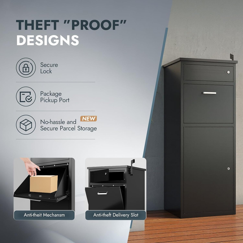 44.5"H Metal Package Delivery Box - Sapital