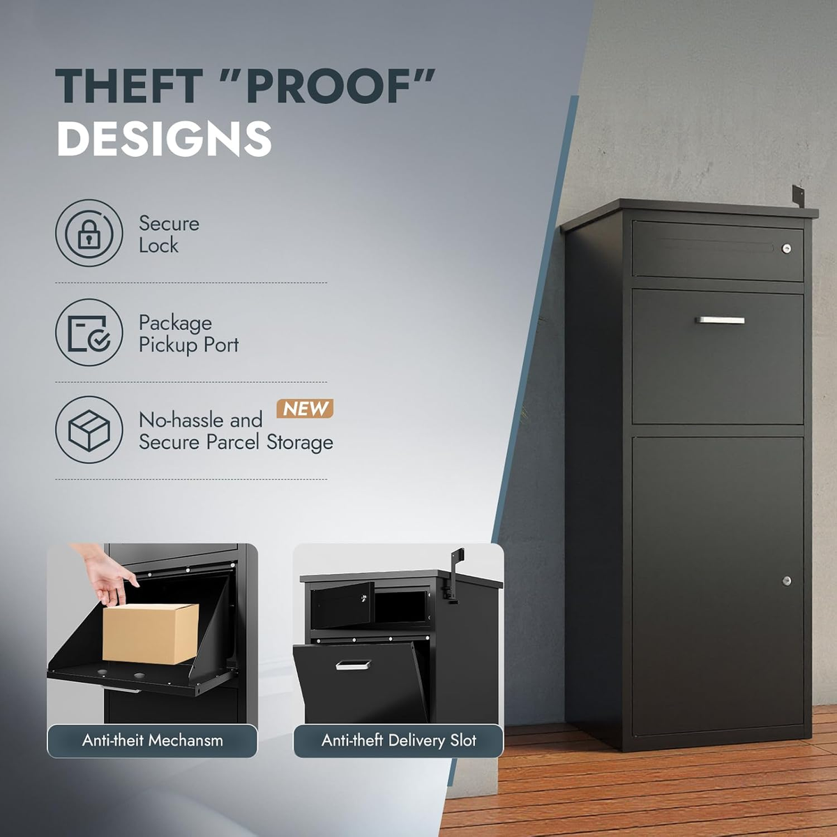 44.5"H Metal Package Delivery Box - Sapital
