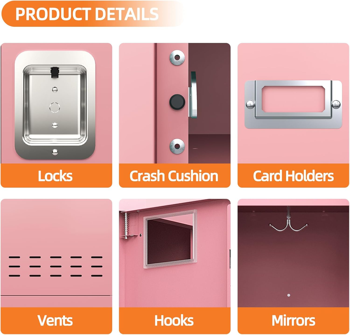 54"H Metal Locker with Card Slot - Sapital