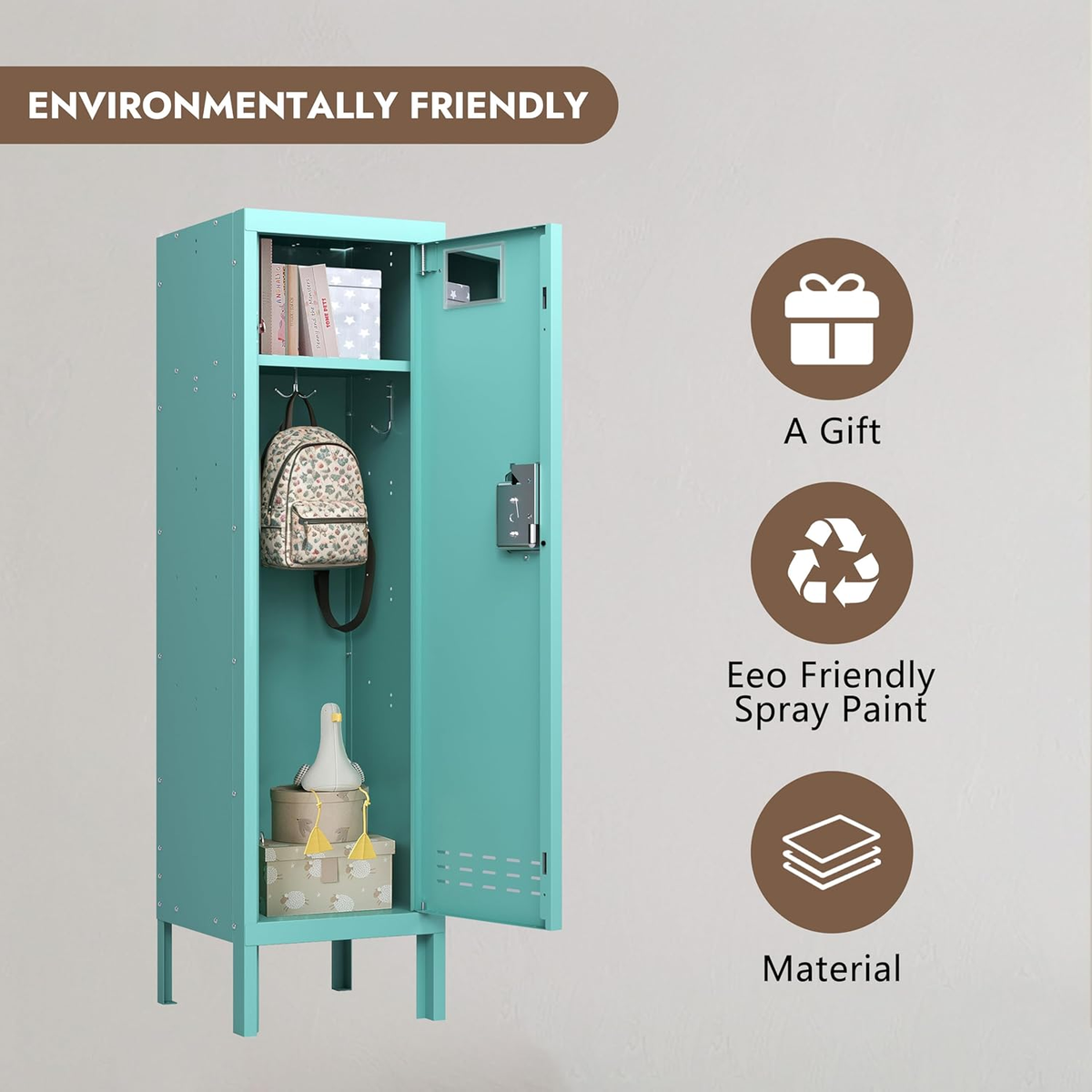 54"H Metal Locker with Card Slot - Sapital