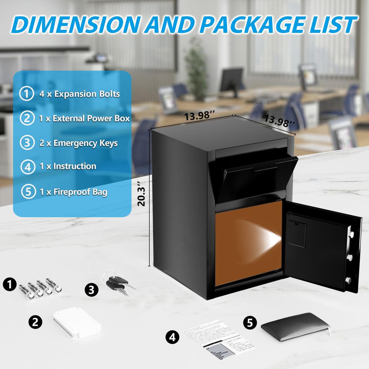 2.6 CuFt Commercial Anti-Drop Safe Box - Sapital