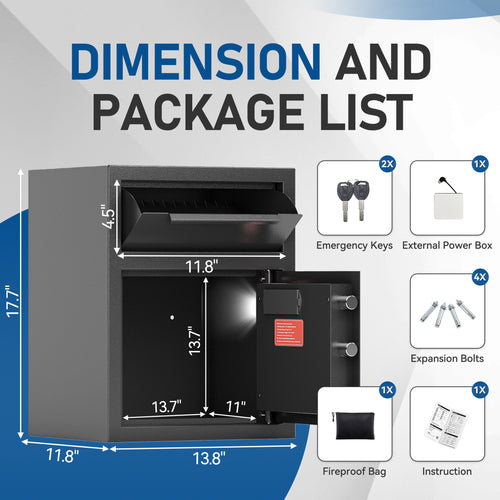 2.0 Cuft Fireproof Drawer Safe Box - Sapital