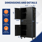 KAER 71"H 4-Tier Metal Garage Storage With 2 Drawers