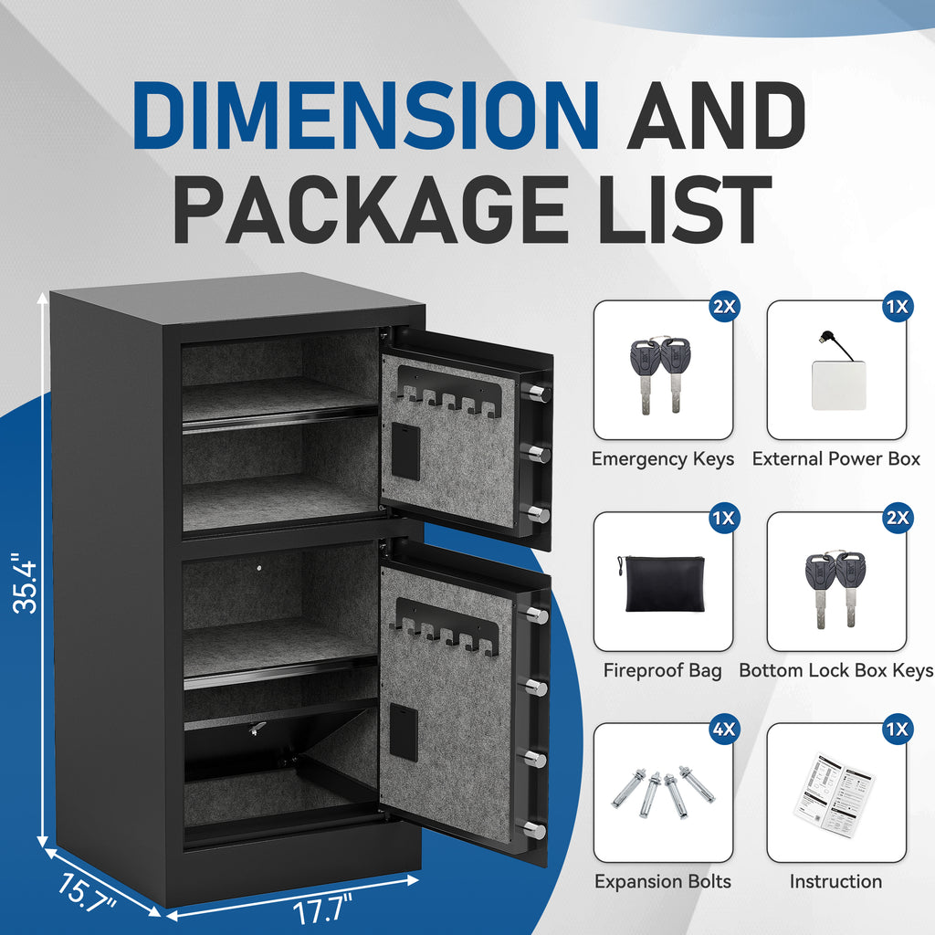 8.6 Cuft Extra Large Dual Door Safe Box