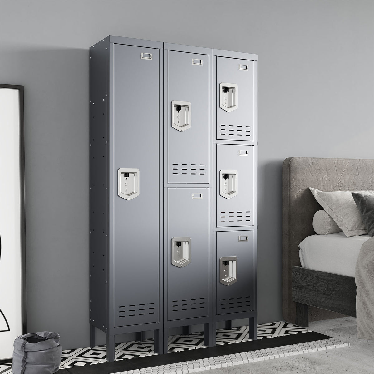 66" Height Metal Storage Locker 3 Door - Sapital