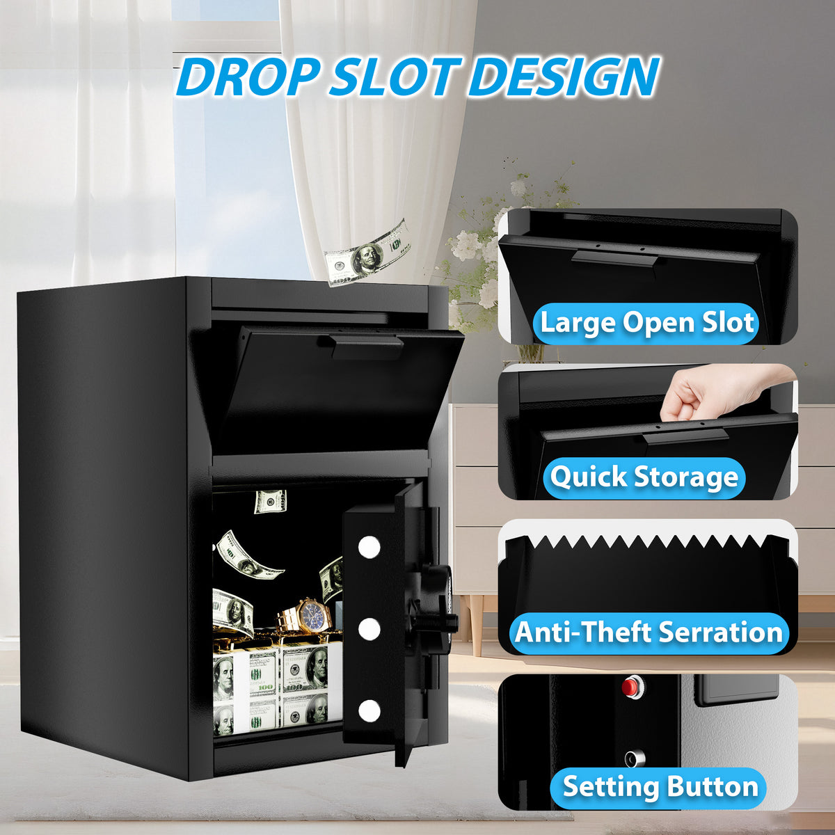 2.6 CuFt Commercial Anti-Drop Safe Box - Sapital