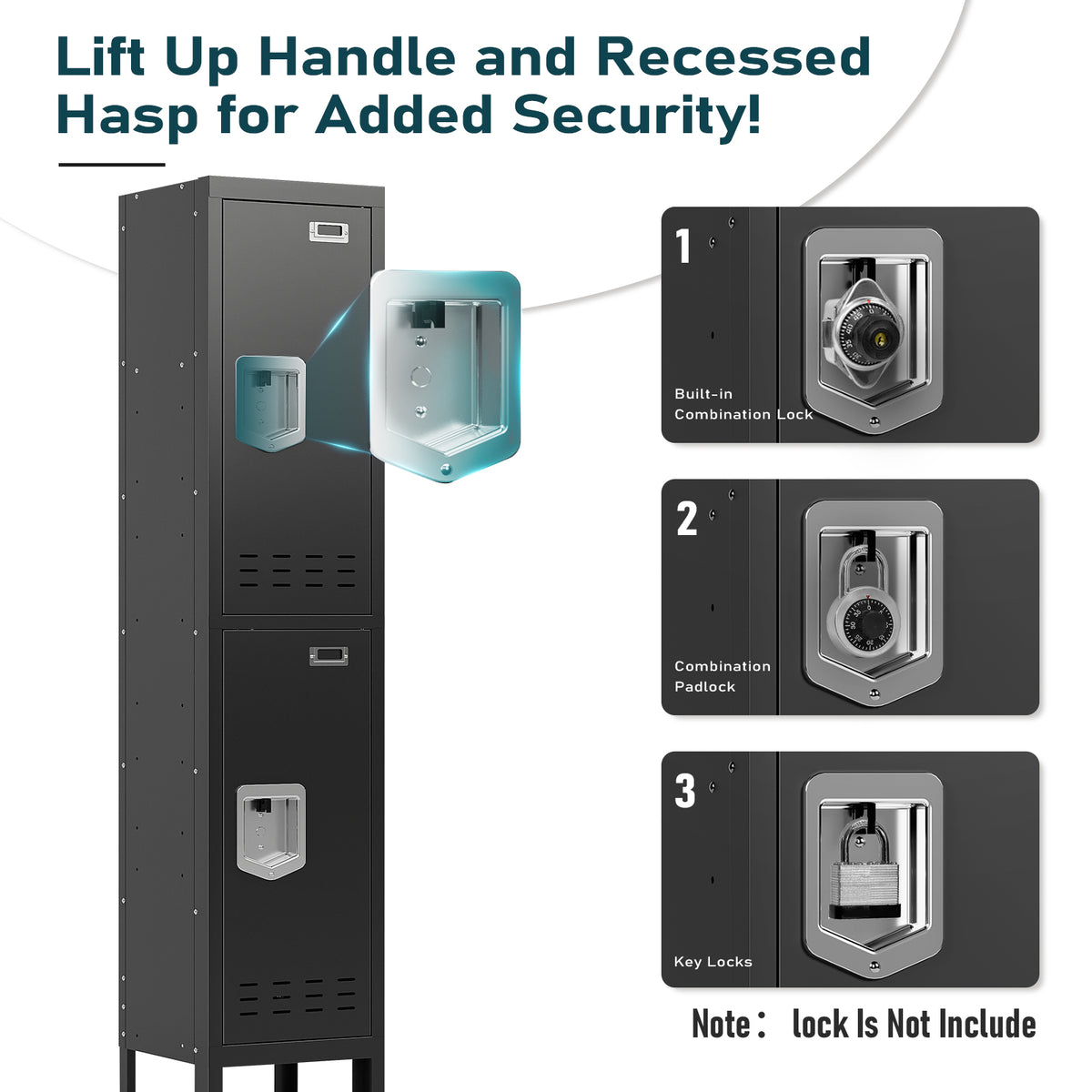 66" Height Metal Storage Locker 2 Door - Sapital