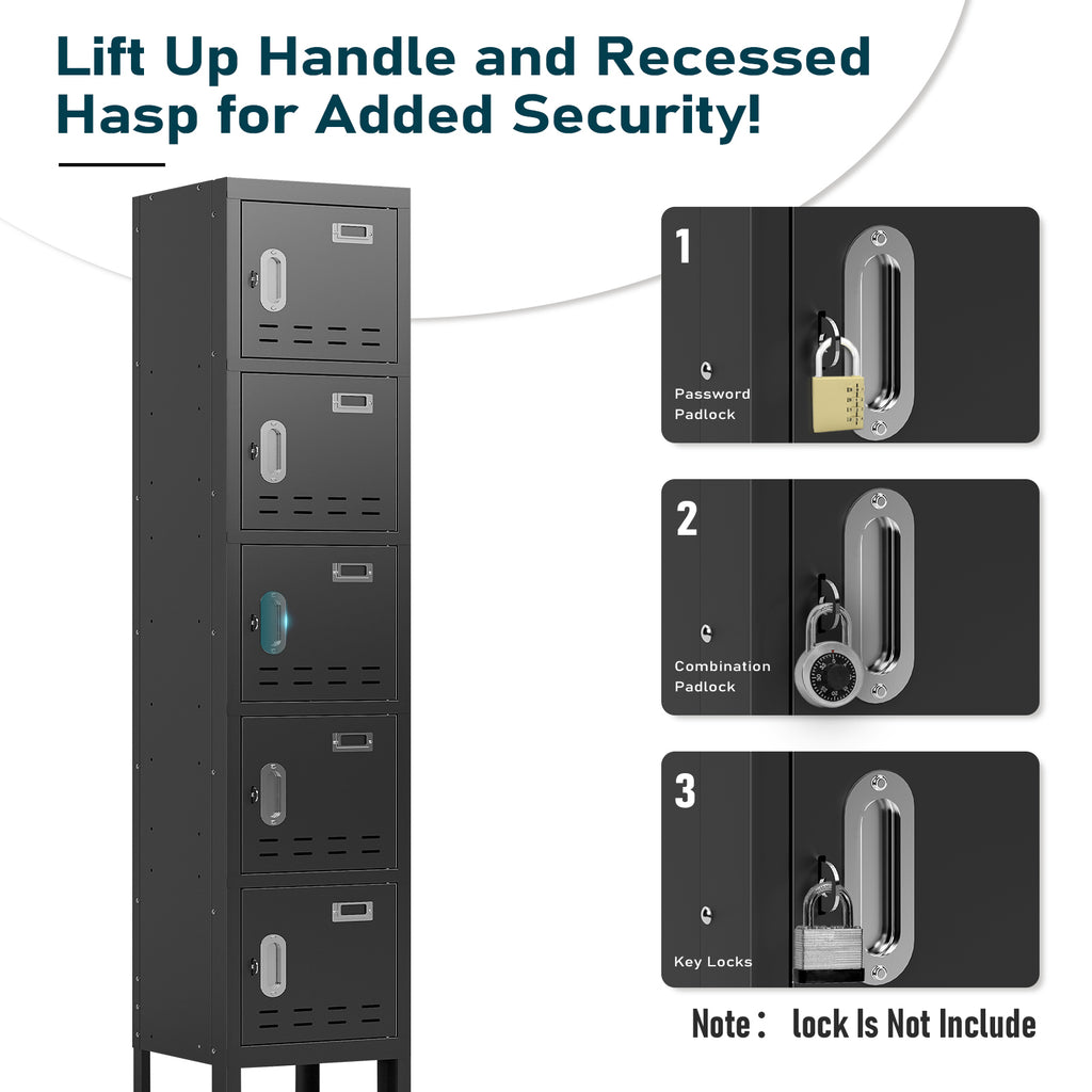 66" Height Metal Storage Locker 5 Door - Sapital