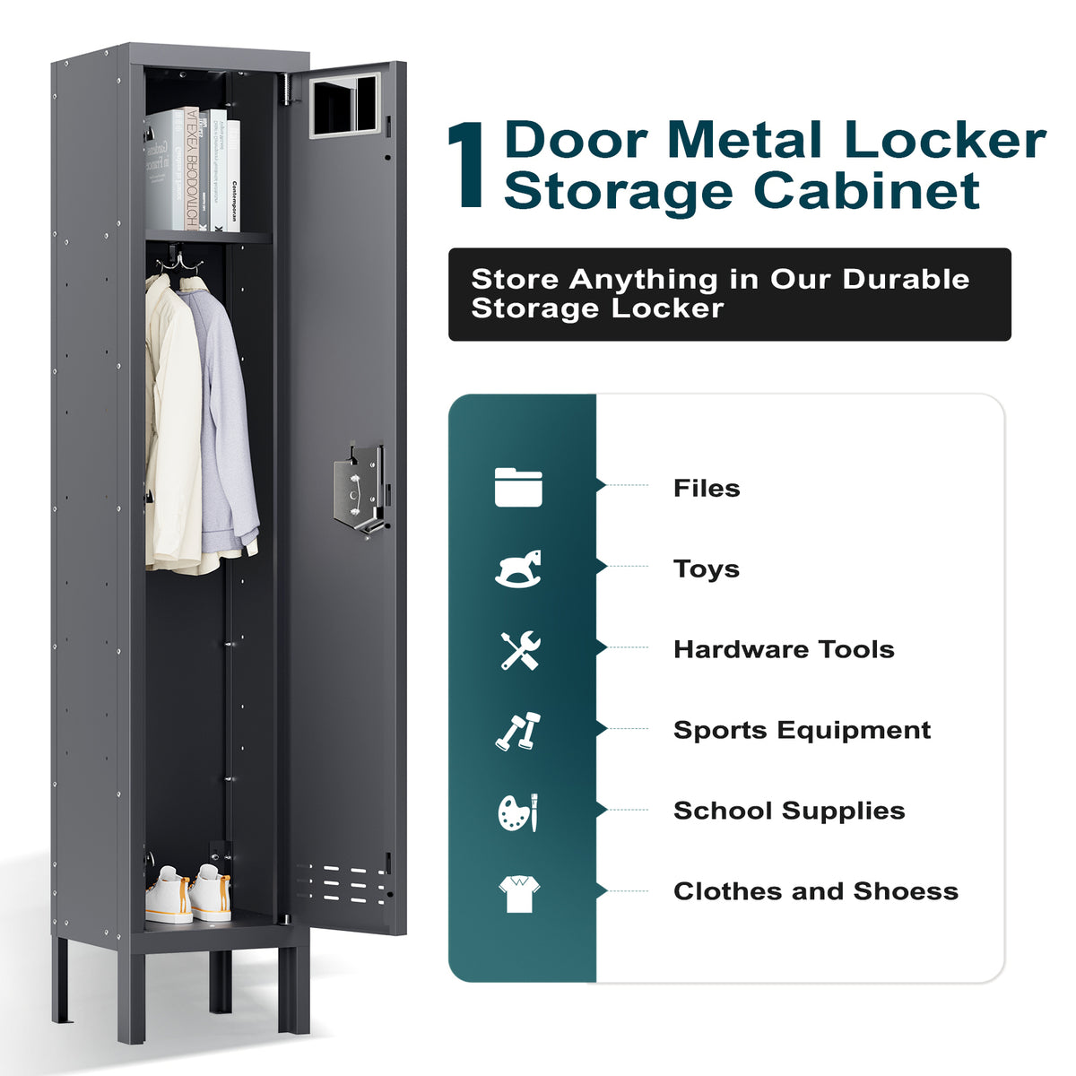 66" Height Metal Storage Locker 1 Door - Sapital