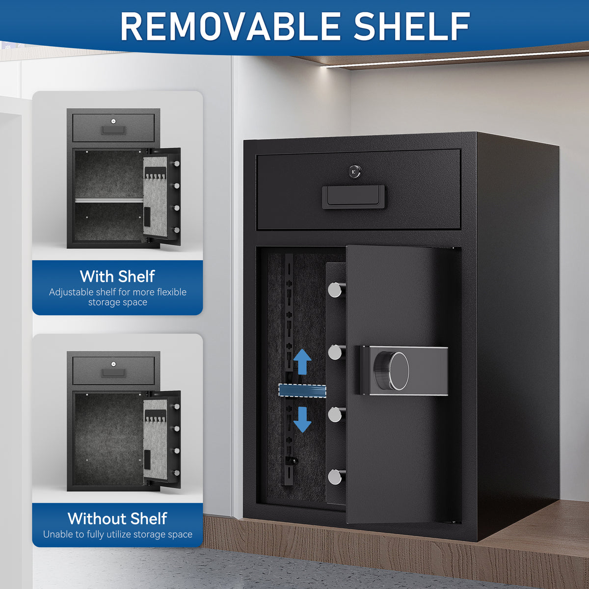 5.1 Cuft Extra Large Drawer Style Safe Box - Sapital