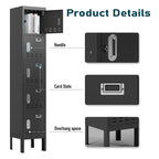 66" Height Metal Storage Locker 5 Door - Sapital