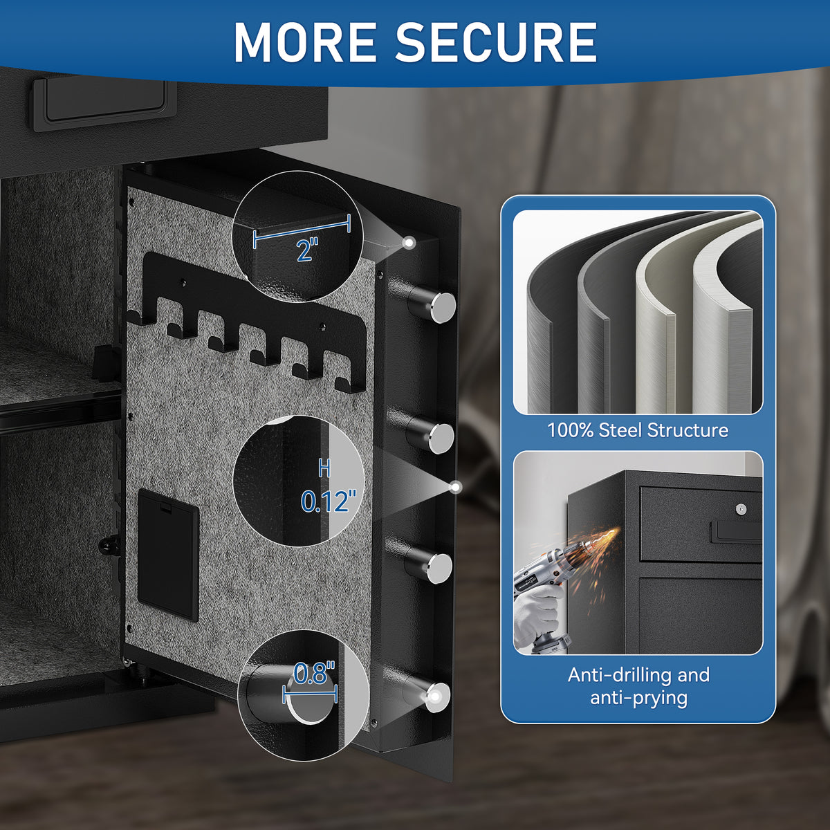 5.1 Cuft Extra Large Drawer Style Safe Box - Sapital