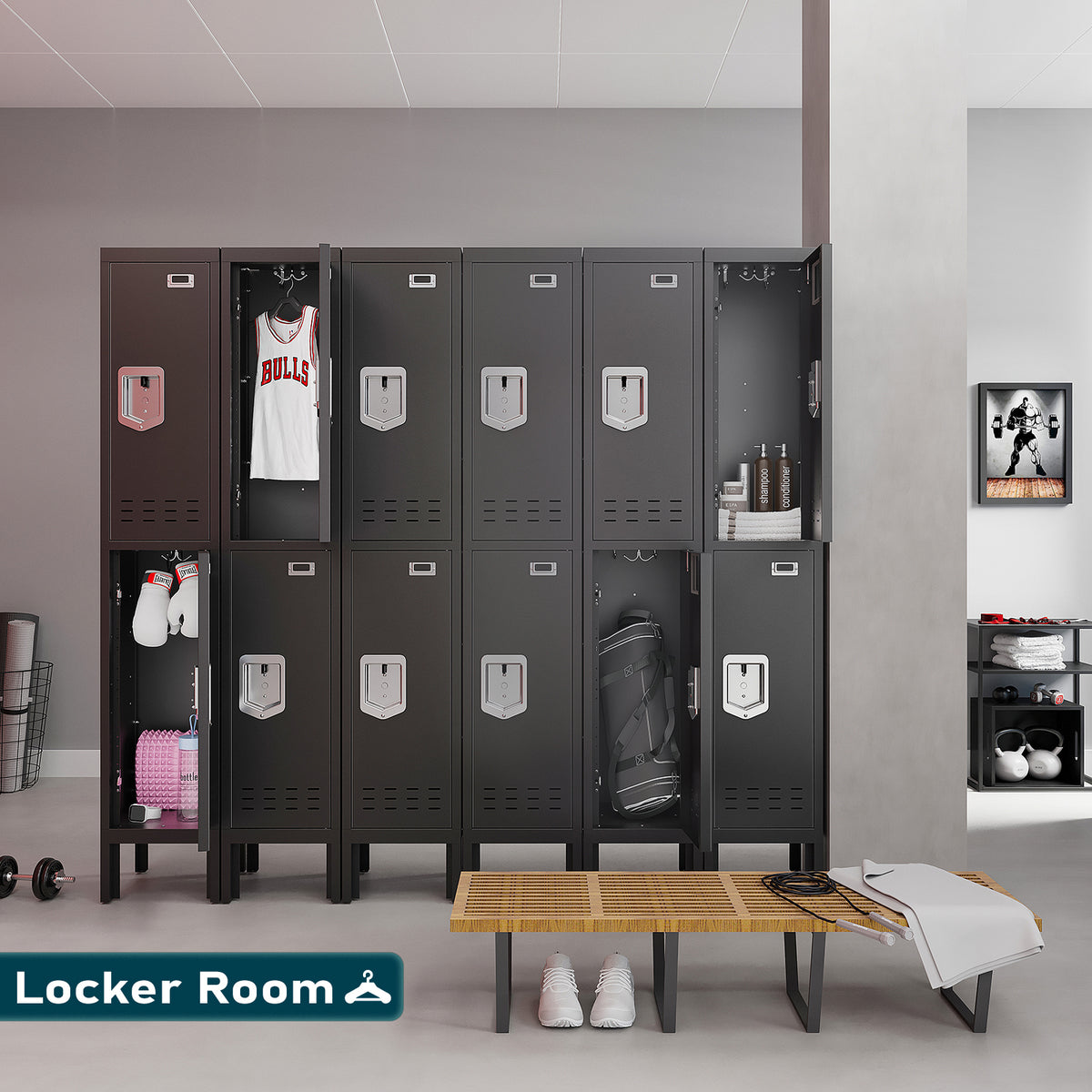 66" Height Metal Storage Locker 2 Door - Sapital