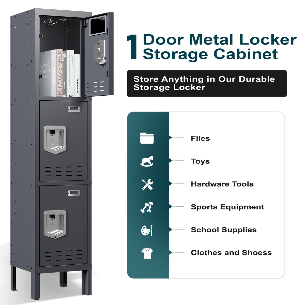 66" Height Metal Storage Locker 3 Door - Sapital