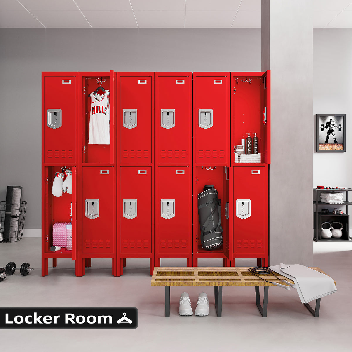 66" Height Metal Storage Locker 2 Door - Sapital