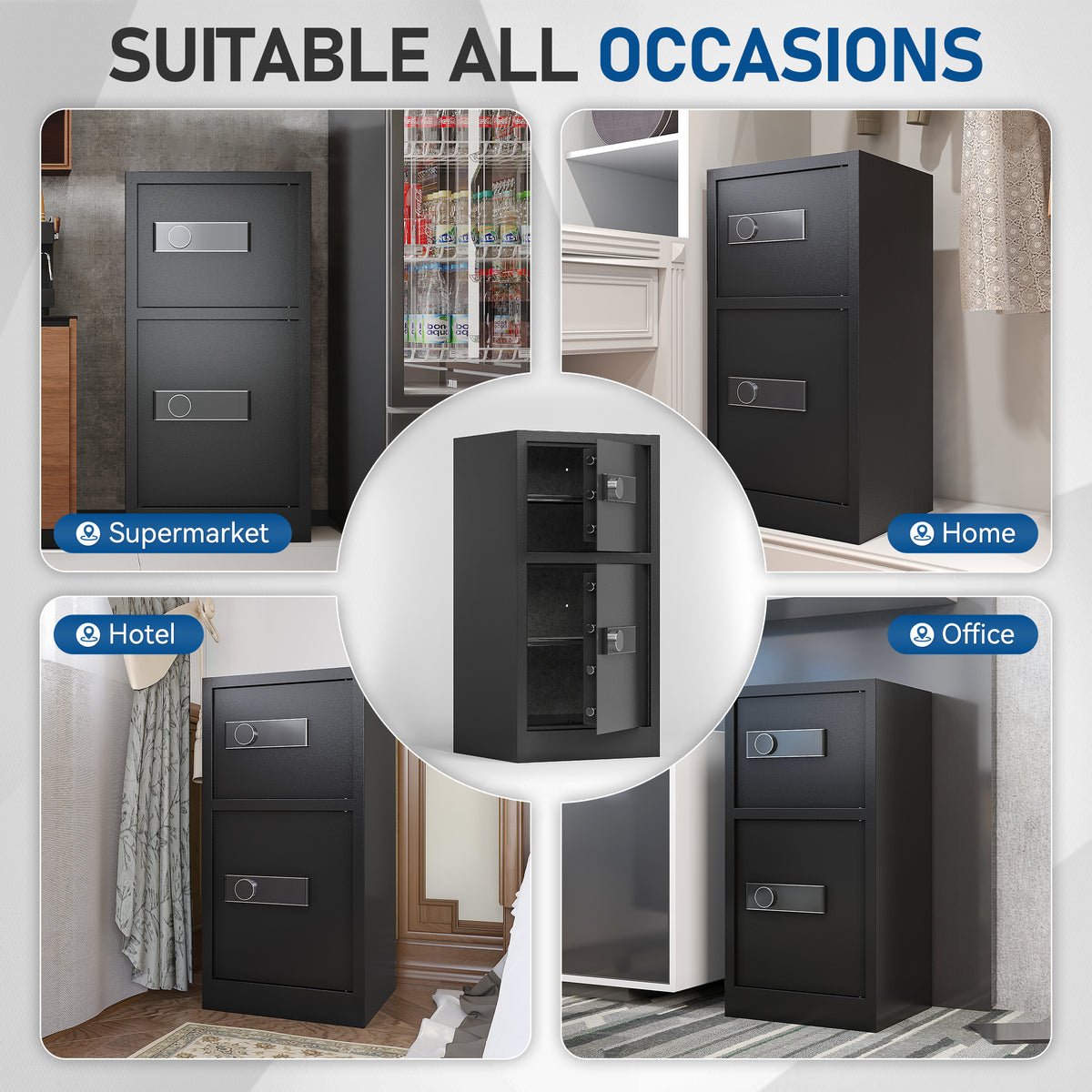 8.6 Cuft Extra Large Dual Door Safe Box