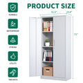 KAER 71"H 4-Tier Metal Garage Storage Cabinet White