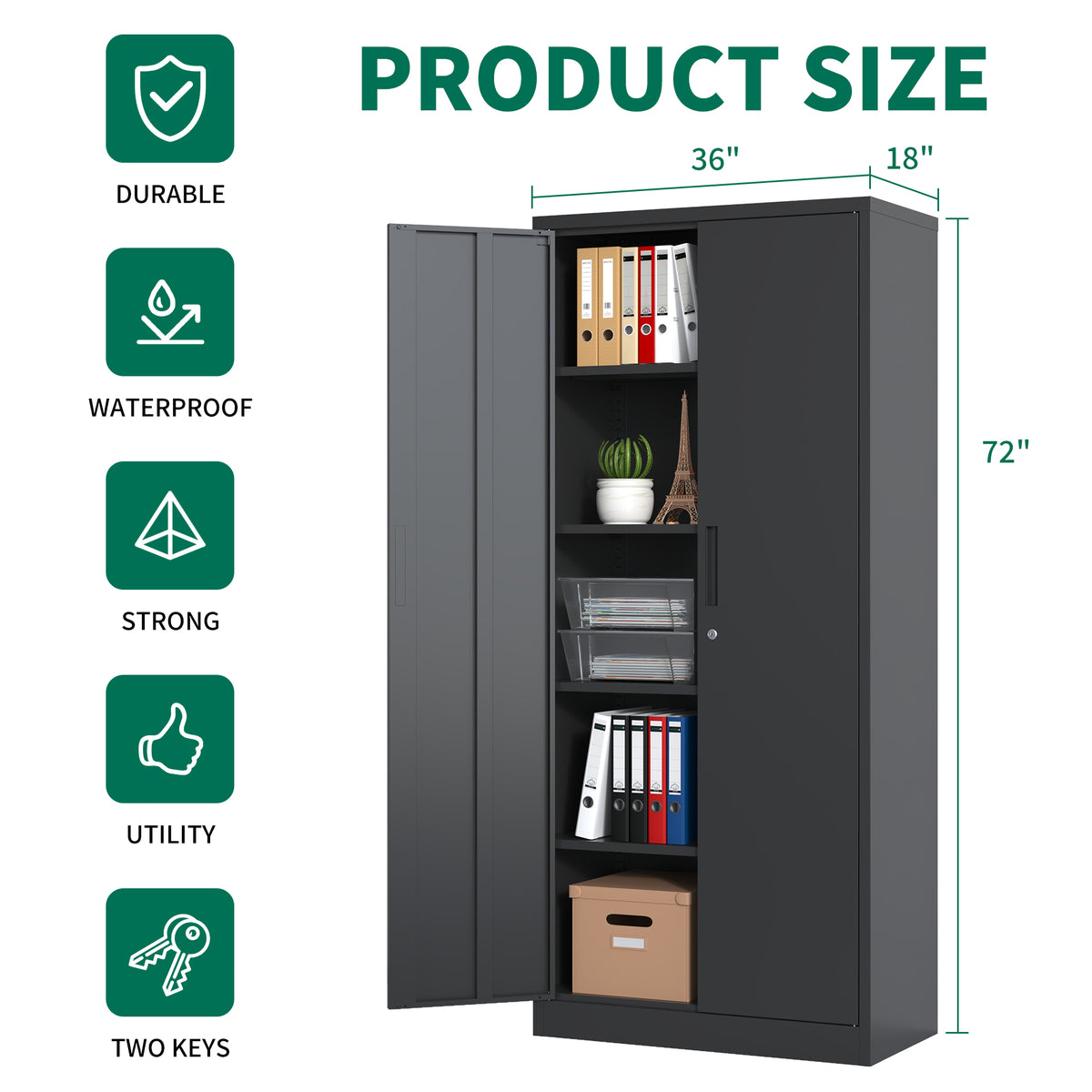 KAER 72"H 5-Tier Metal Garage Storage