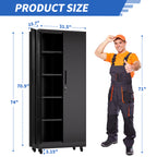 KAER 71"H 5-Tier Metal Garage Storage With Wheels