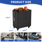 KAER 6-Drawer Rolling Tool Chest with Pegboard Sides