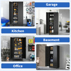 KAER 71"H 5-Tier Metal Garage Storage With Wheels