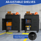 KAER Rolling Tool Cabinet with 4 Drawers, Lockable Cabinet & Pegboard Side
