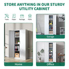 KAER 71"H 4-Tier Metal Garage Storage Cabinet White