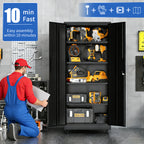 KAER 71"H 5-Tier Metal Garage Storage With Wheels