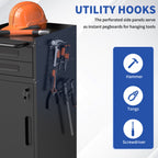 KAER Rolling Tool Cabinet with 2 Drawers & Lockable Storage Door