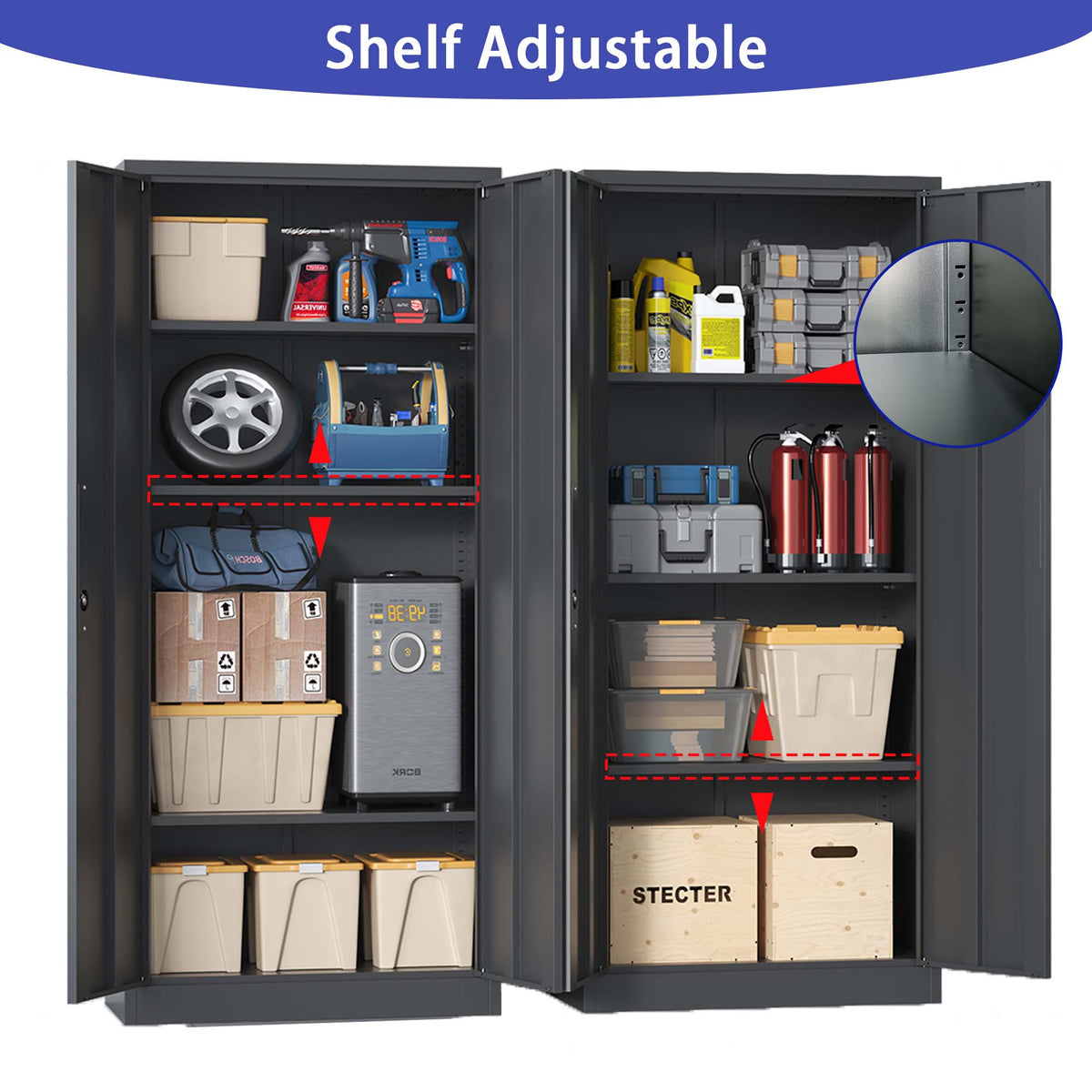 KAER 71"H 4-Tier Metal Garage Storage Cabinet