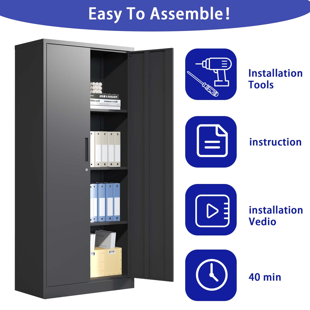 KAER 71"H 4-Tier Metal Garage Storage Cabinet