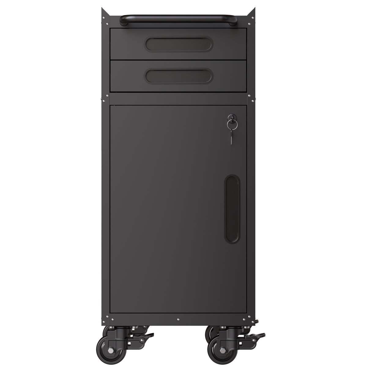 KAER Rolling Tool Cabinet with 2 Drawers & Lockable Storage Door