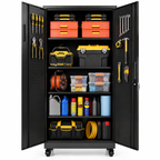KAER 71"H 5-Tier Metal Garage Storage With 2 Wheels