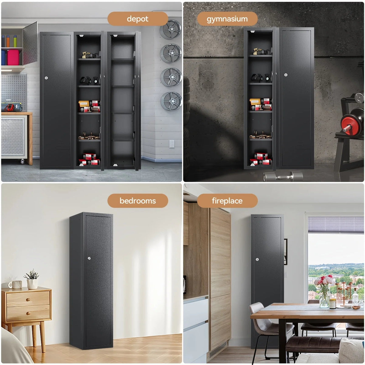 59"H Gun & Ammo Storage Cabinet - Sapital