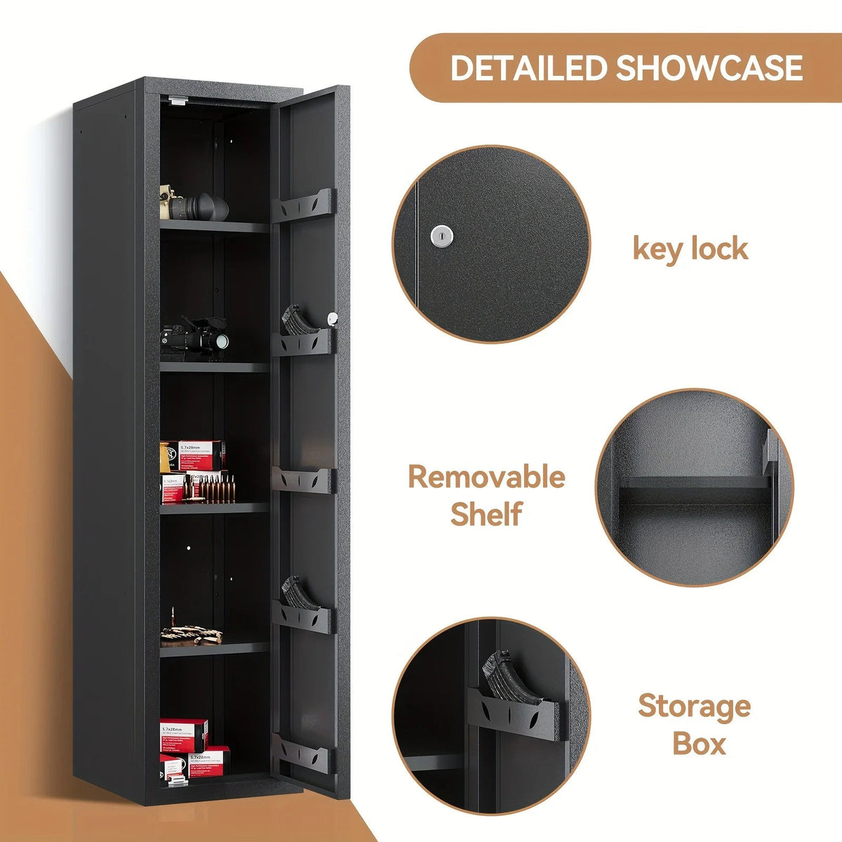 59"H Gun & Ammo Storage Cabinet - Sapital