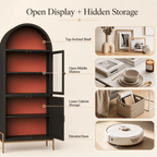 KAER 54" Arched Storage Cabinet with Doors, Metal Display Cabinet - KaerWorld