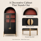 KAER 54" Arched Storage Cabinet with Doors, Metal Display Cabinet - KaerWorld