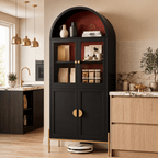 KAER 54" Arched Storage Cabinet with Doors, Metal Display Cabinet - KaerWorld