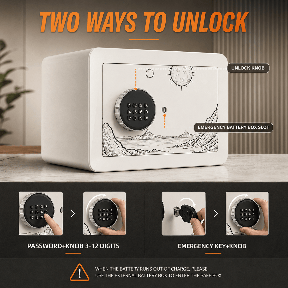 KAER Compact Digital Safe Box with Removable Shelf - KaerWorld