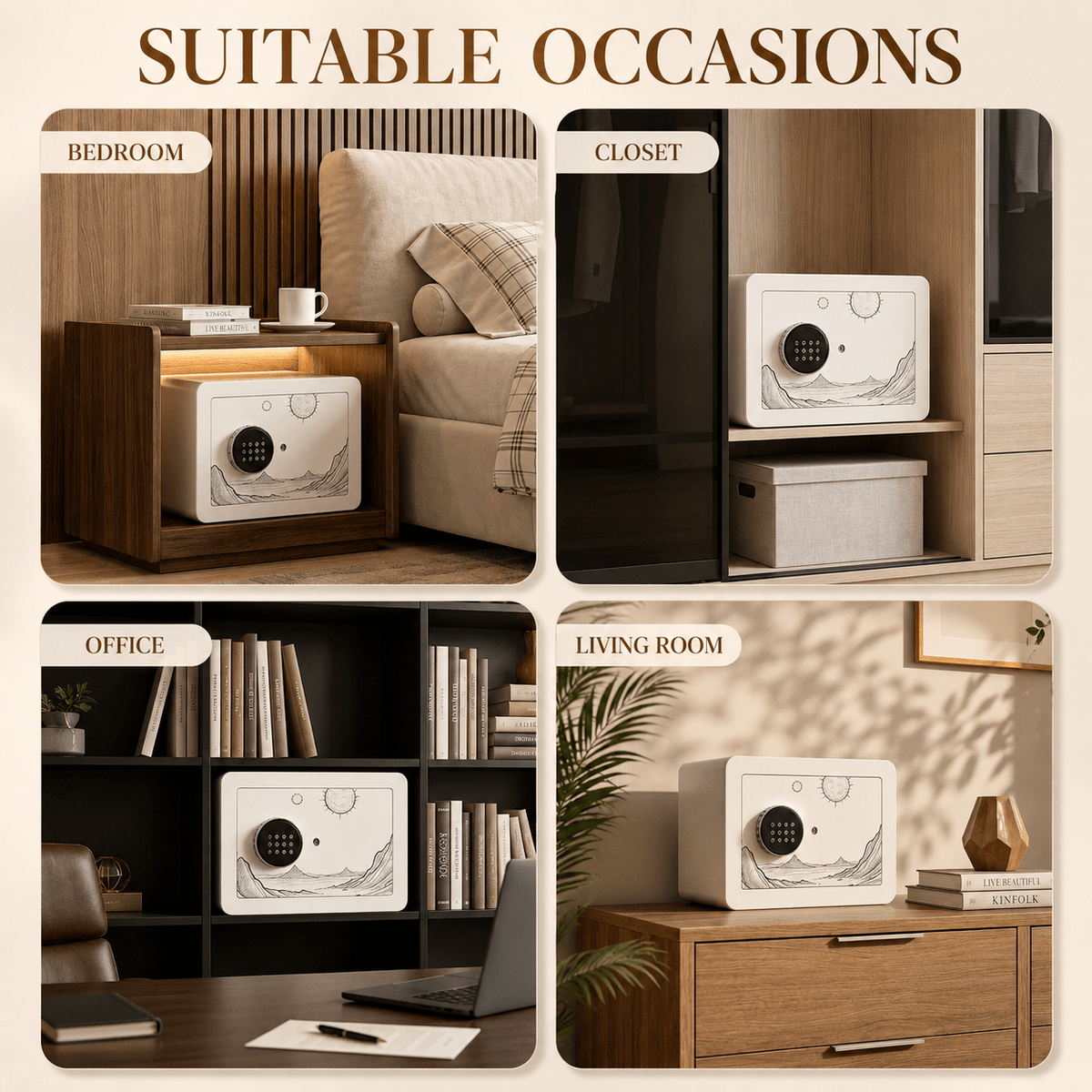 KAER Compact Digital Safe Box with Removable Shelf - KaerWorld