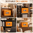 KAER Compact Digital Safe Box with Removable Shelf (Orange) - KaerWorld