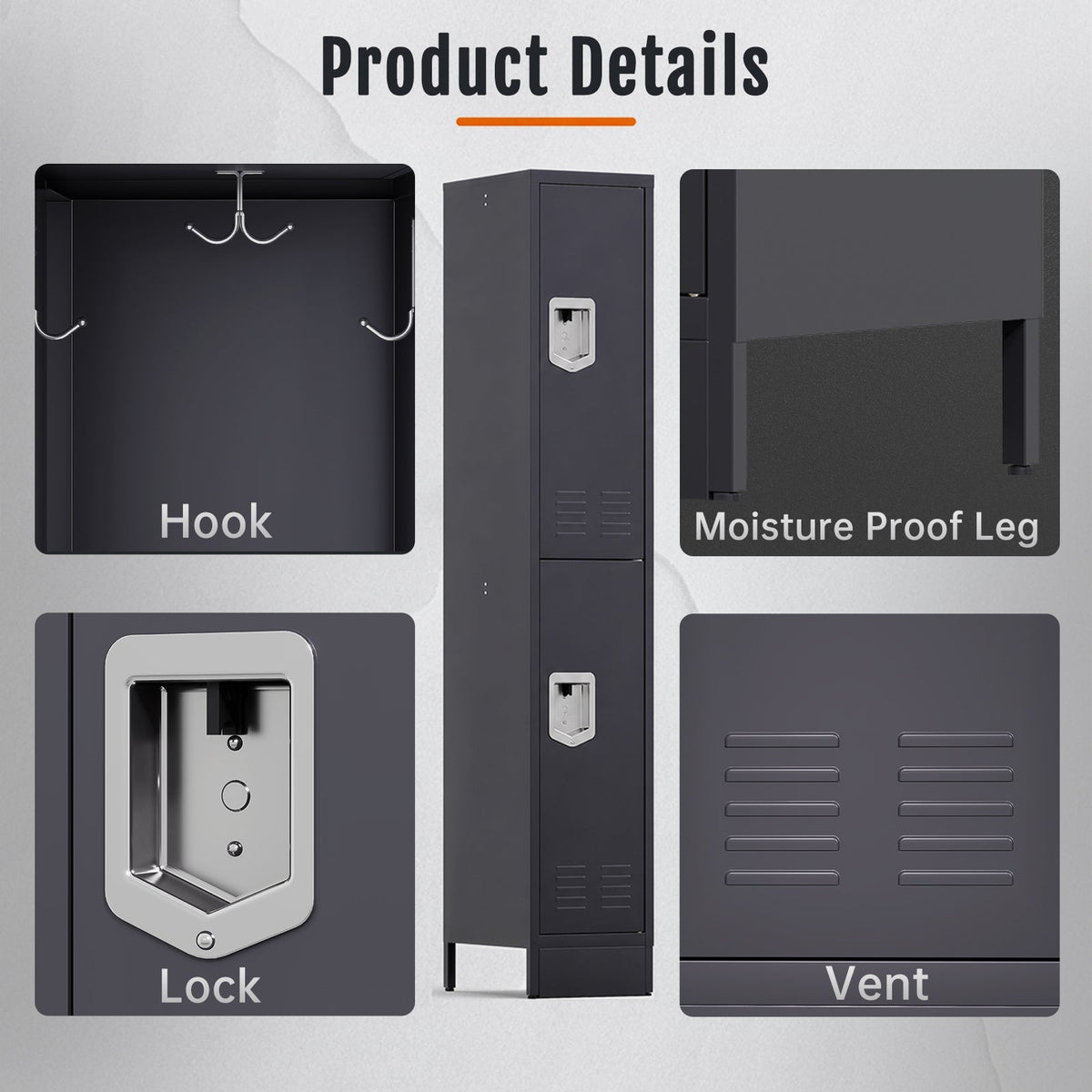 KAER Unite Metal Locker Cabinet with Lockable Storage - KaerWorld