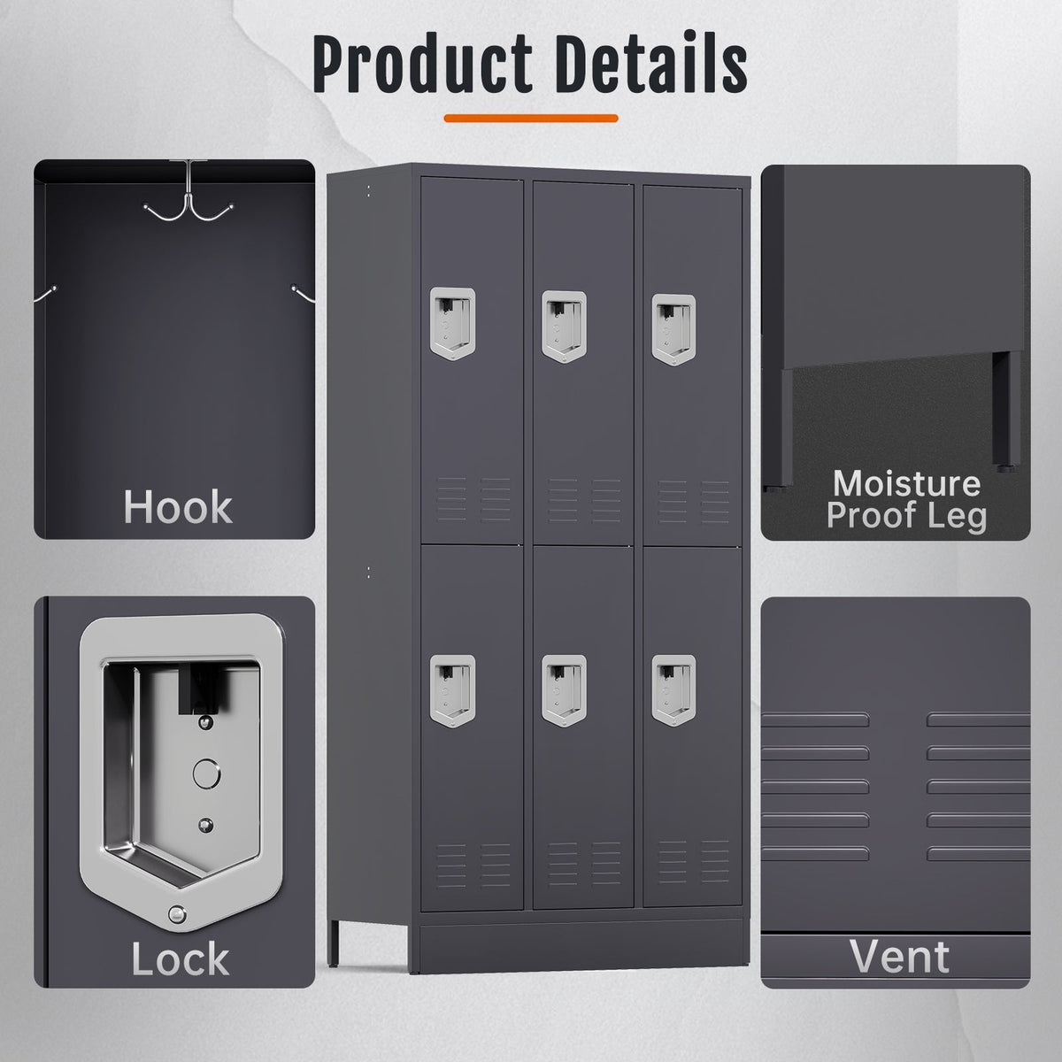 KAER Unite Metal Locker Cabinet with Lockable Storage - KaerWorld