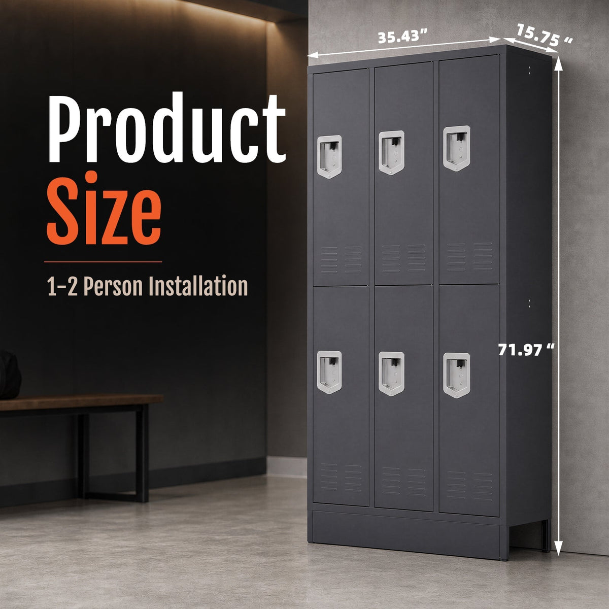 KAER Unite Metal Locker Cabinet with Lockable Storage - KaerWorld